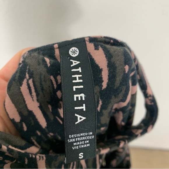 Athleta Santorini Thera Dress Abstract Black Mini Sleeveless Flowy Sz Small - Picture 10 of 10